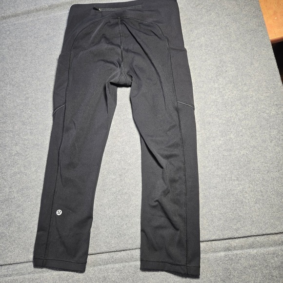 Lululemon Speed Up Crop Leggings Sz 6 Black Active Workout Yoga Pilates Gym - Picture 6 of 10